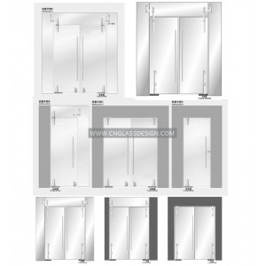 installing illustration of glass swing door